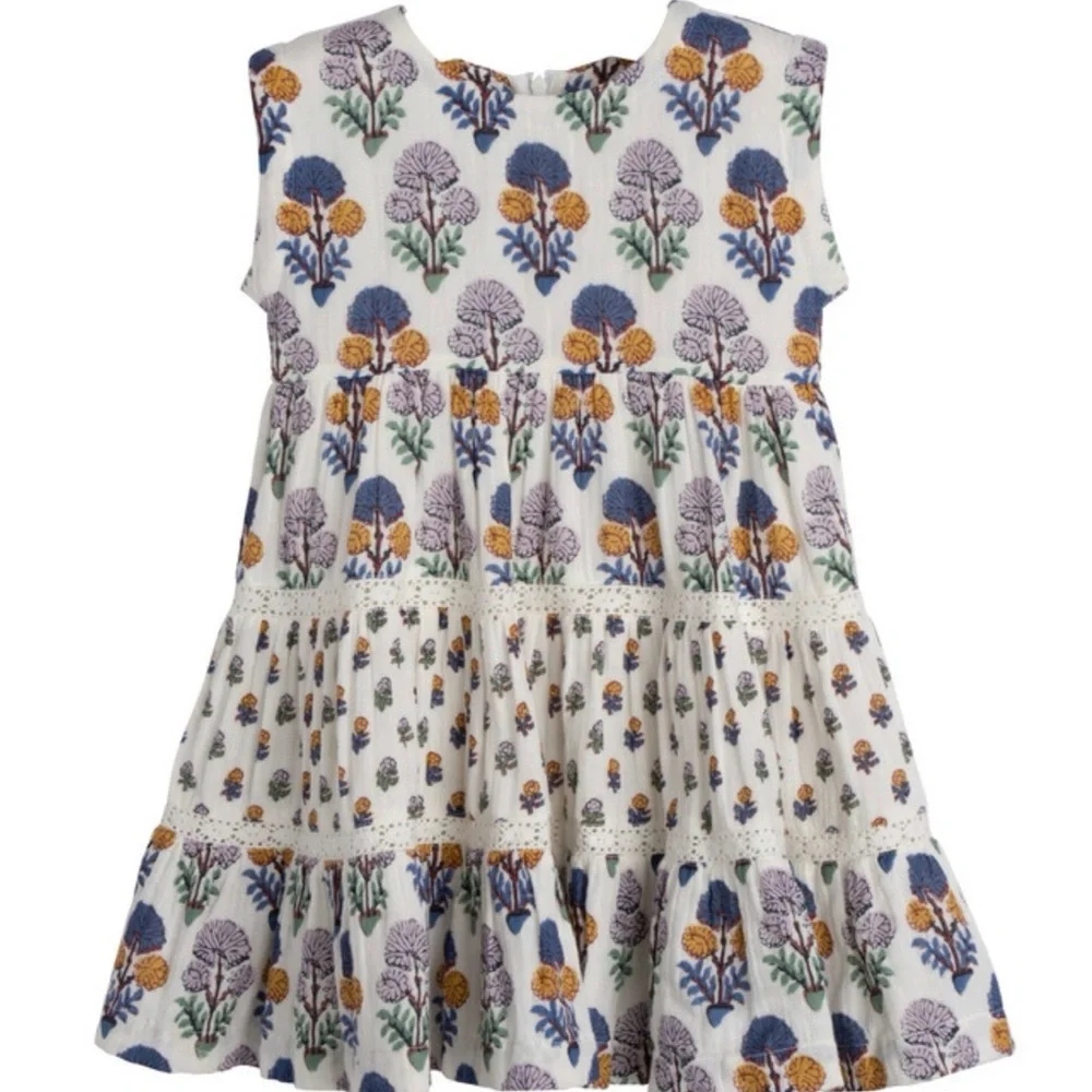 Pink Chicken Multicolor Floral Kids Dress